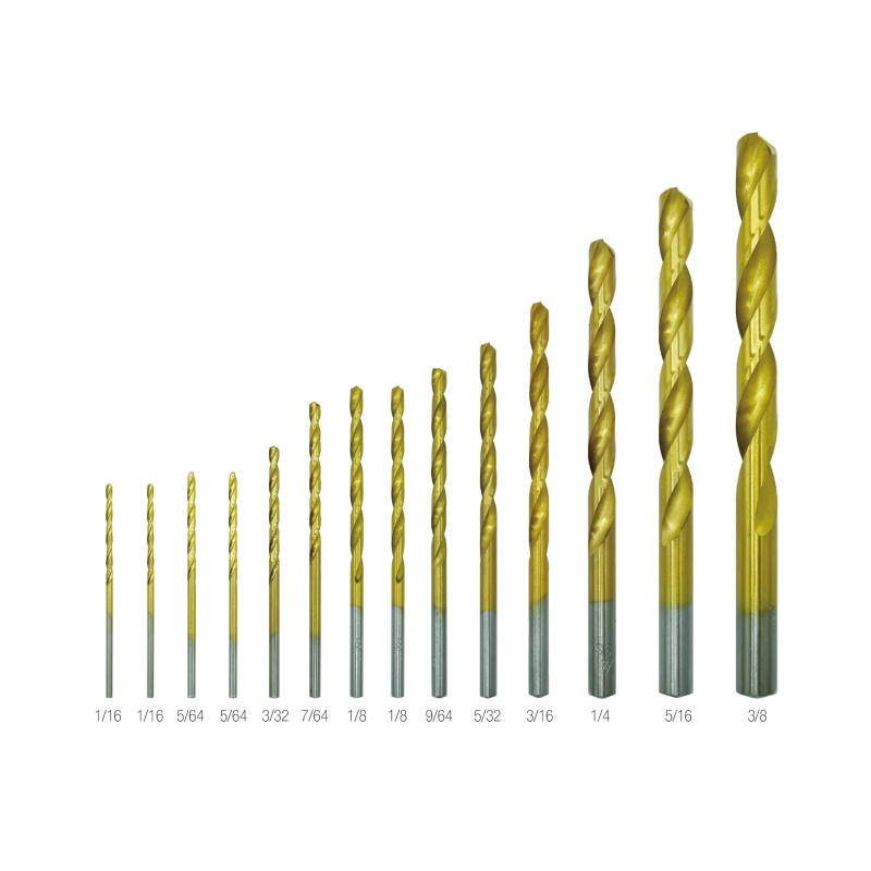 14PC Titanium Drill Bit Set