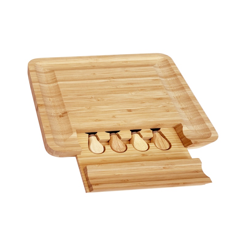 Bamboo Charcuterie Cheese Board and Knife Set